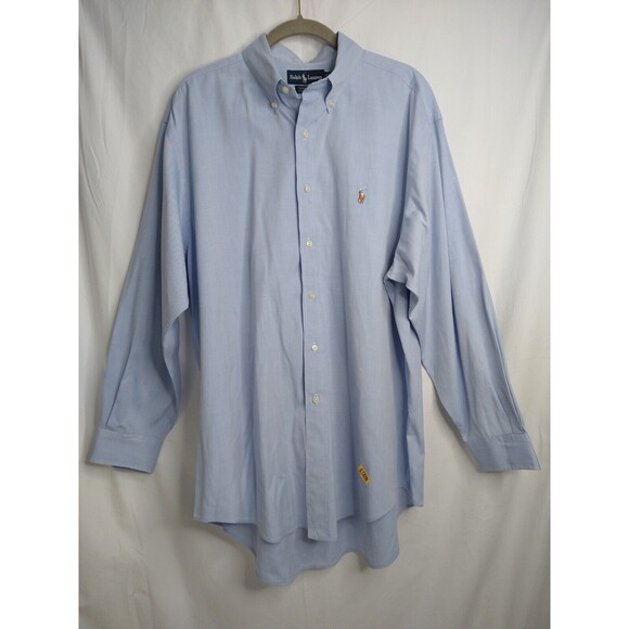 Ralph Lauren Polo Button Down Shirt Cotton Blue 16 1/2 33 Yarmouth Denim Preppy - Picture 1 of 11